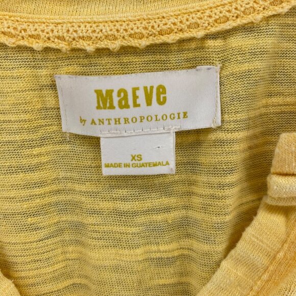 Anthropologie Maeve Top Womens Extra Small Yellow Orchid Ruffle Sleeveless Knit - Picture 5 of 10